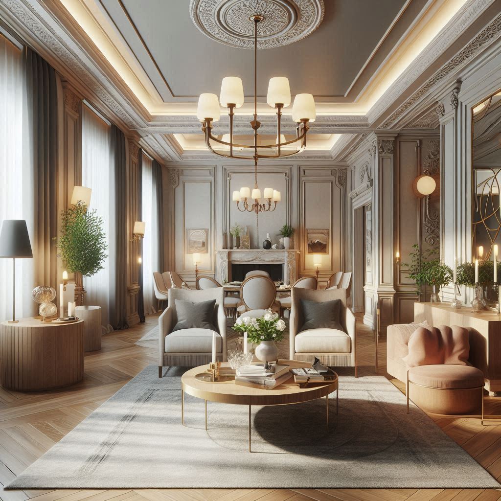 Interior Design Classic Contemporary. Warm Neutrals color palette