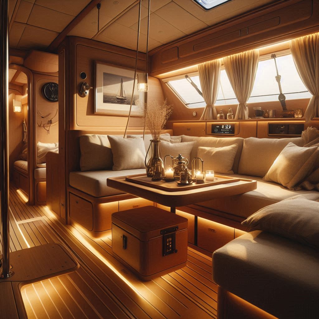 Sailboat Interior Design.  Personnel touches.