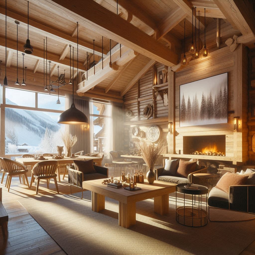 Ski Lodge Interior Design. Earthy Tones