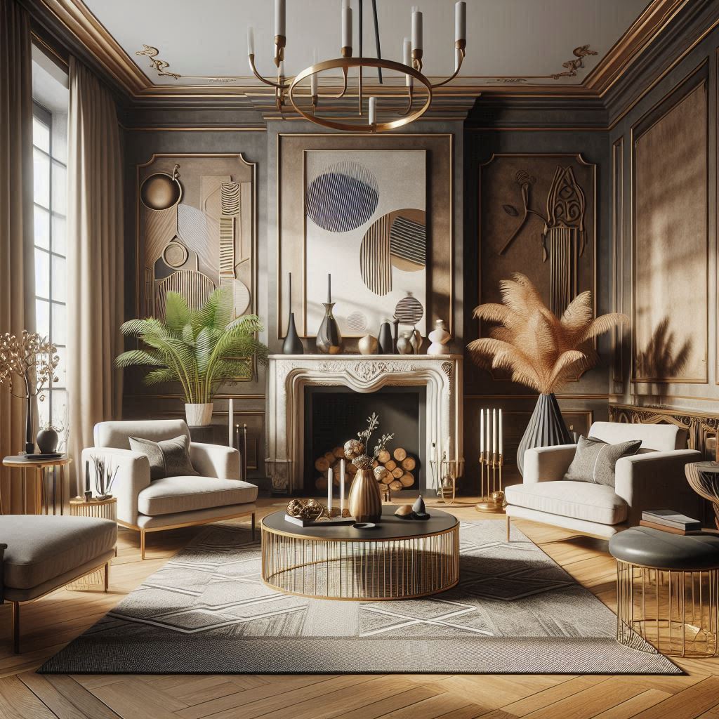Interior Design Classic Contemporary. Earthy Tones color palette