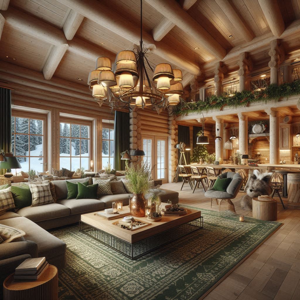 Ski Lodge Interior Design. Forest Greens