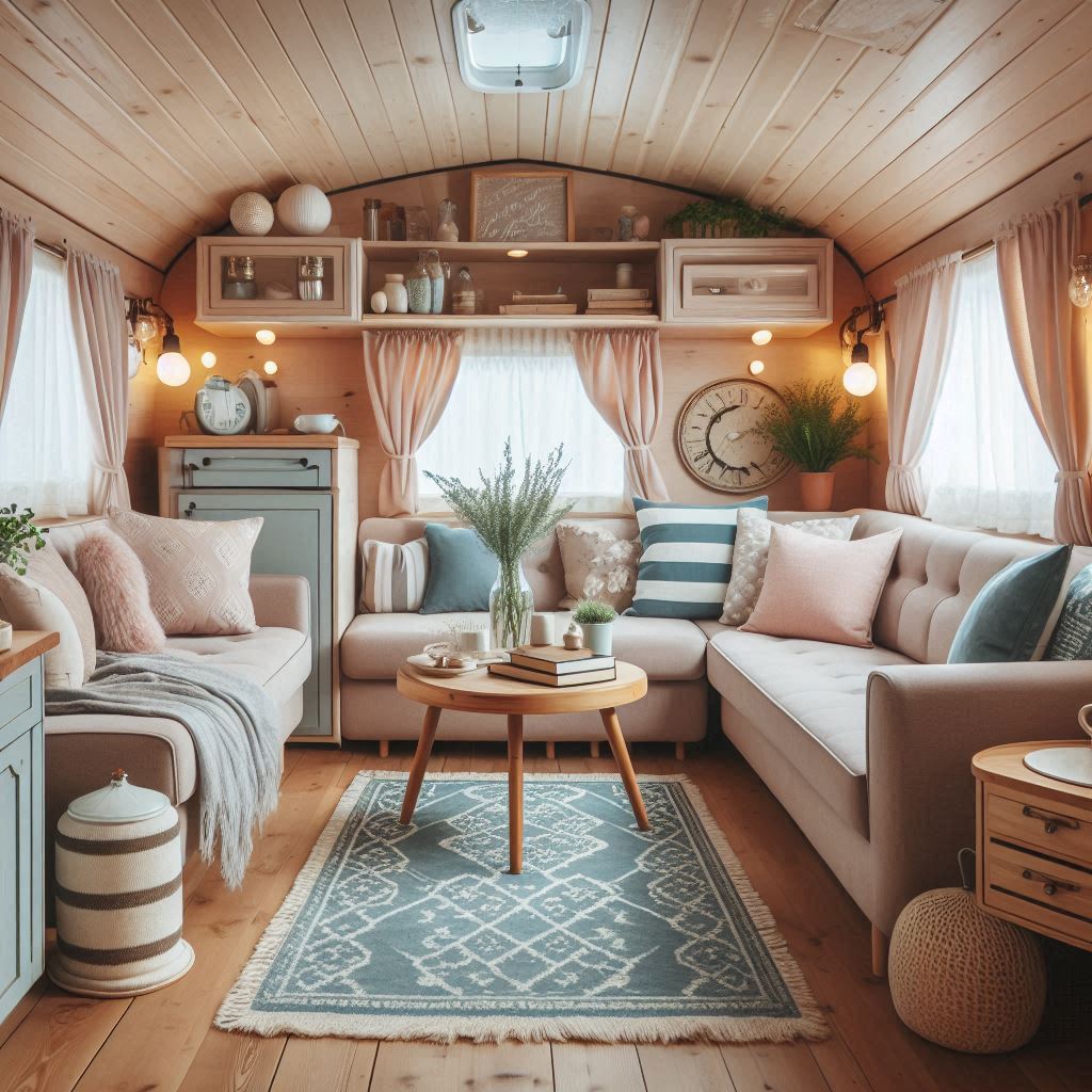 Caravan Interior Design. Use soft colors. 