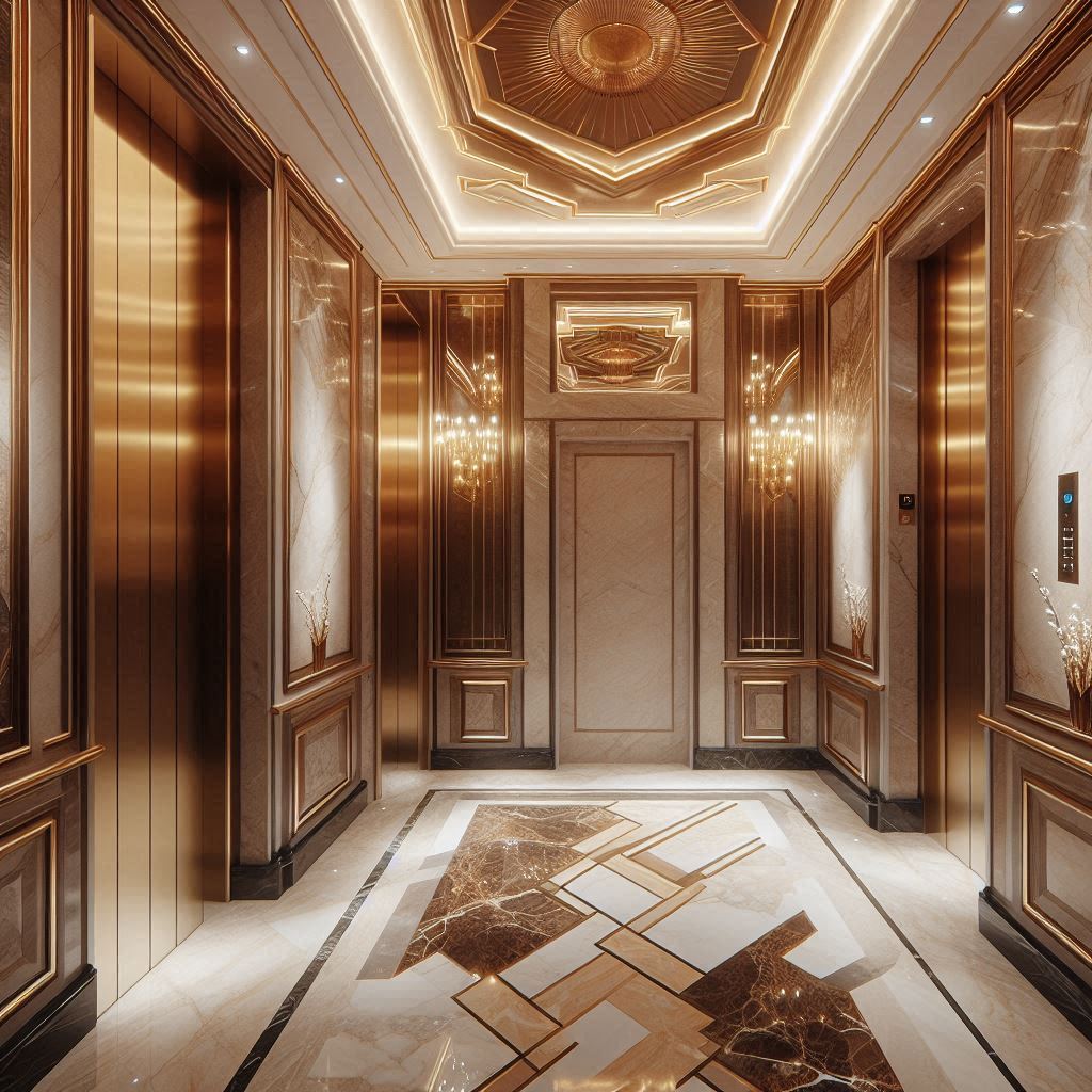 elevator interior design ideas. elegant lighting for elevator. 