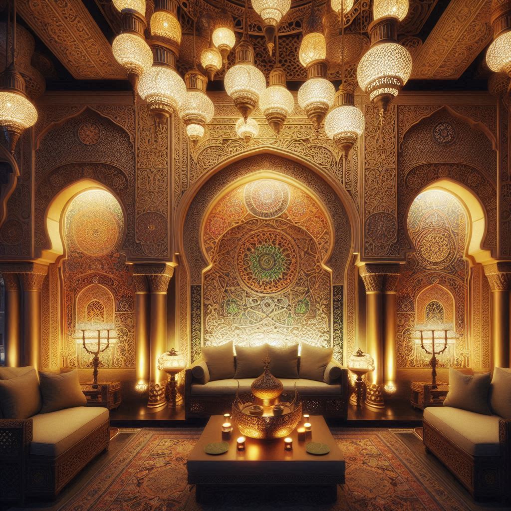 Middle Eastern Interior Design. Decorative lighting