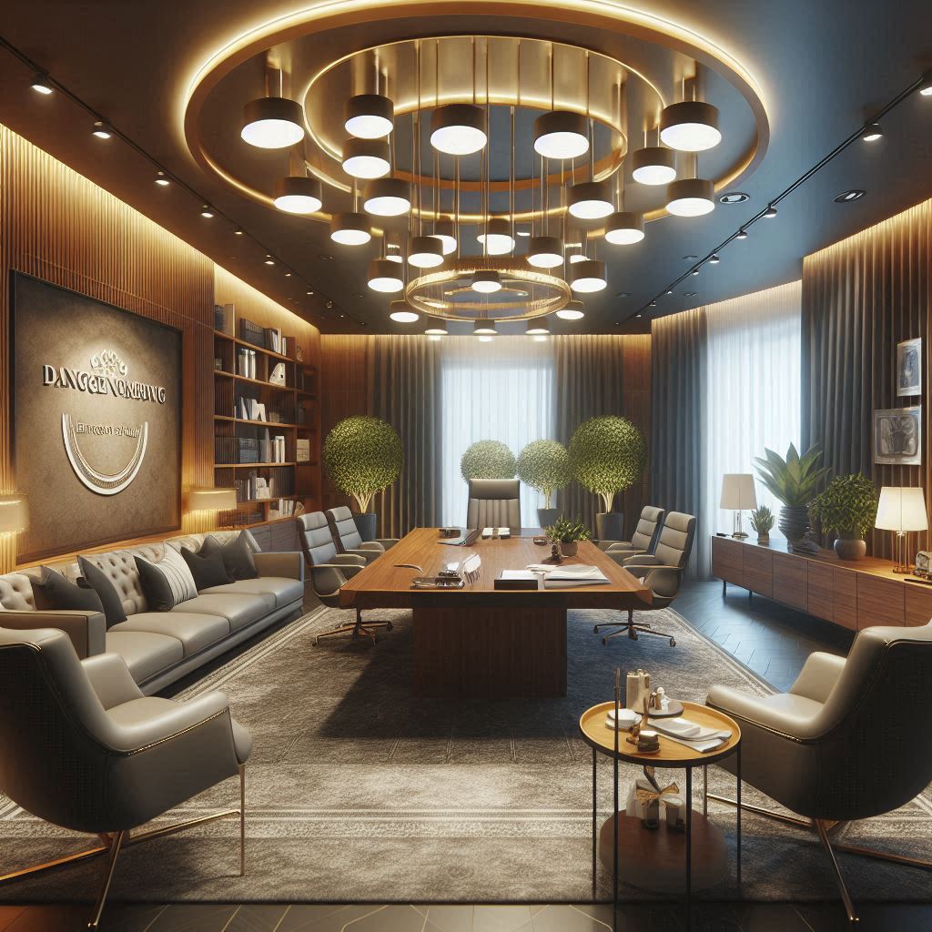 managing director room interior design. lighting