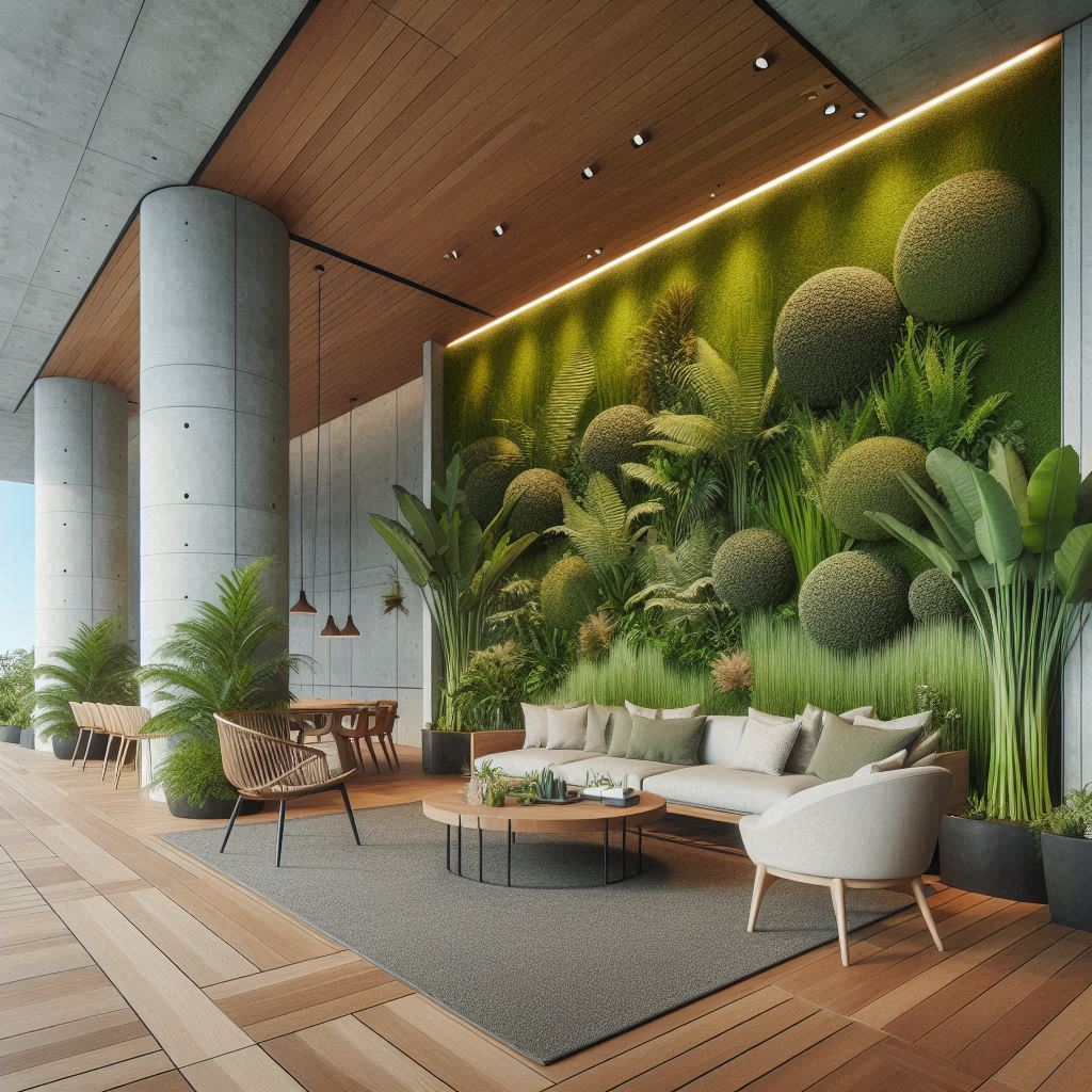 Interior Design Grass Wall. Grass Wall for Outdoor Spaces