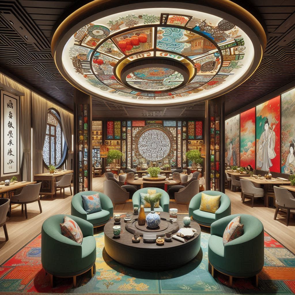 Chinese Contemporary Interior. colorful fusion