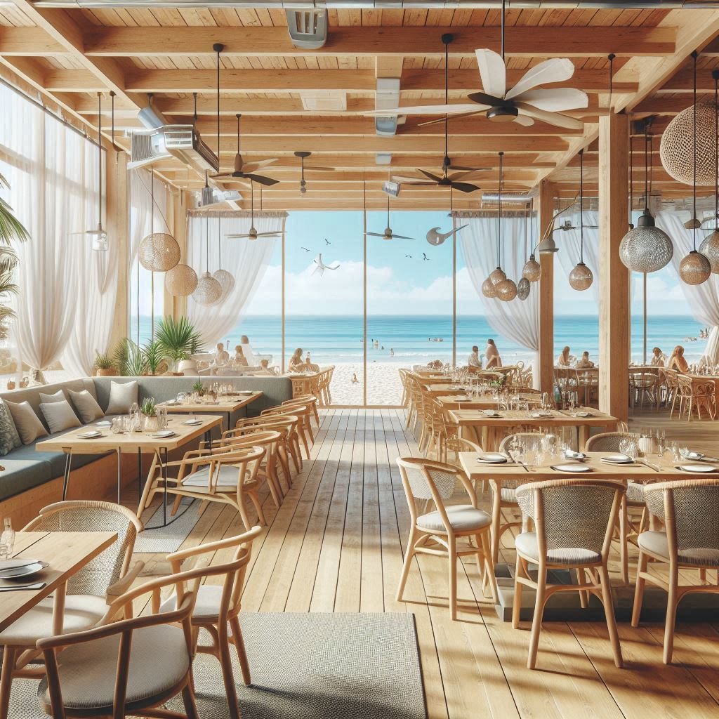 Beach Restaurant Interior Design. Open Spaces.