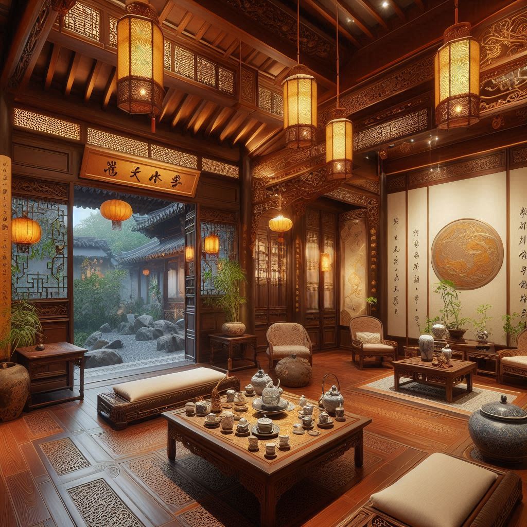 Chinese Traditional Interior Design. natural materials