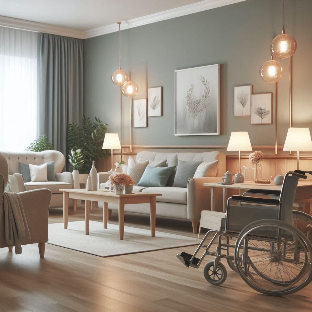 nursing home interior design. Soft, Calming Lighting