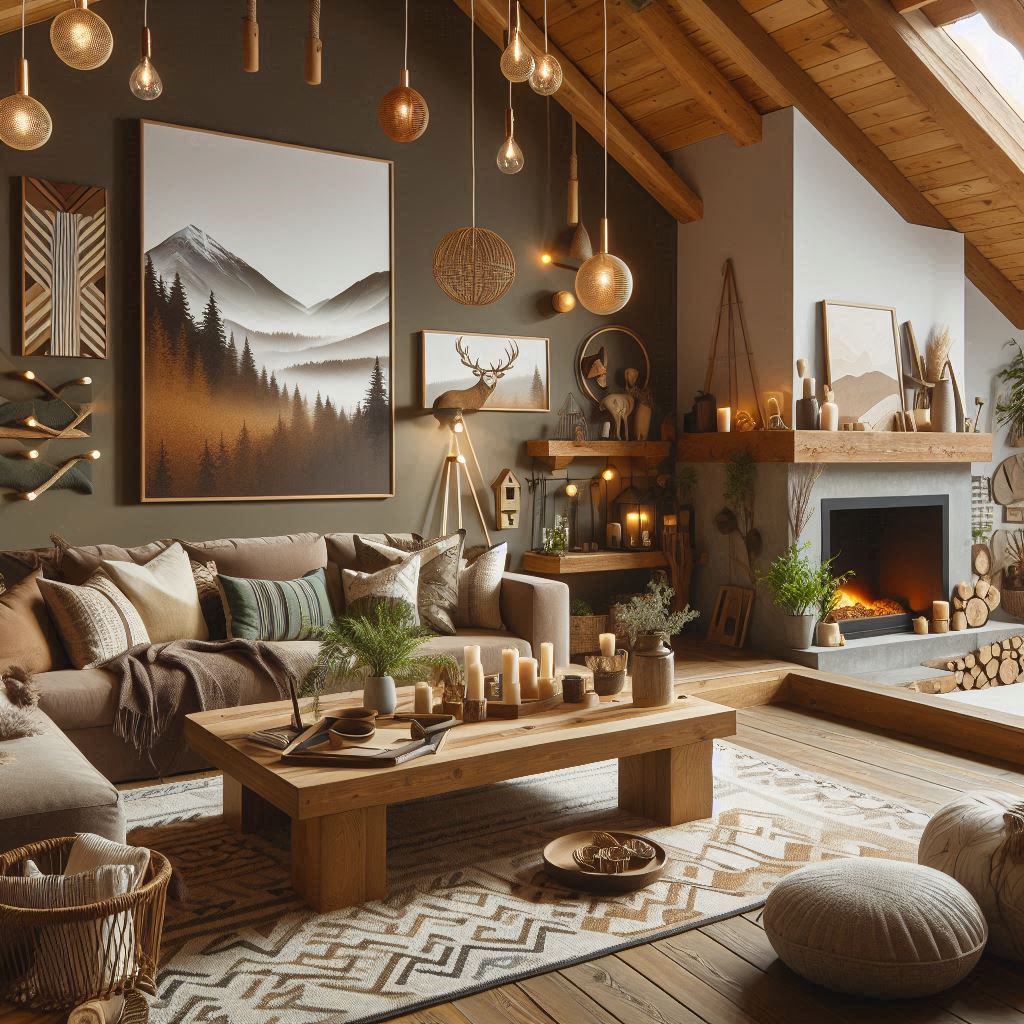 Mountain Home Interior Design. Earthy Colors