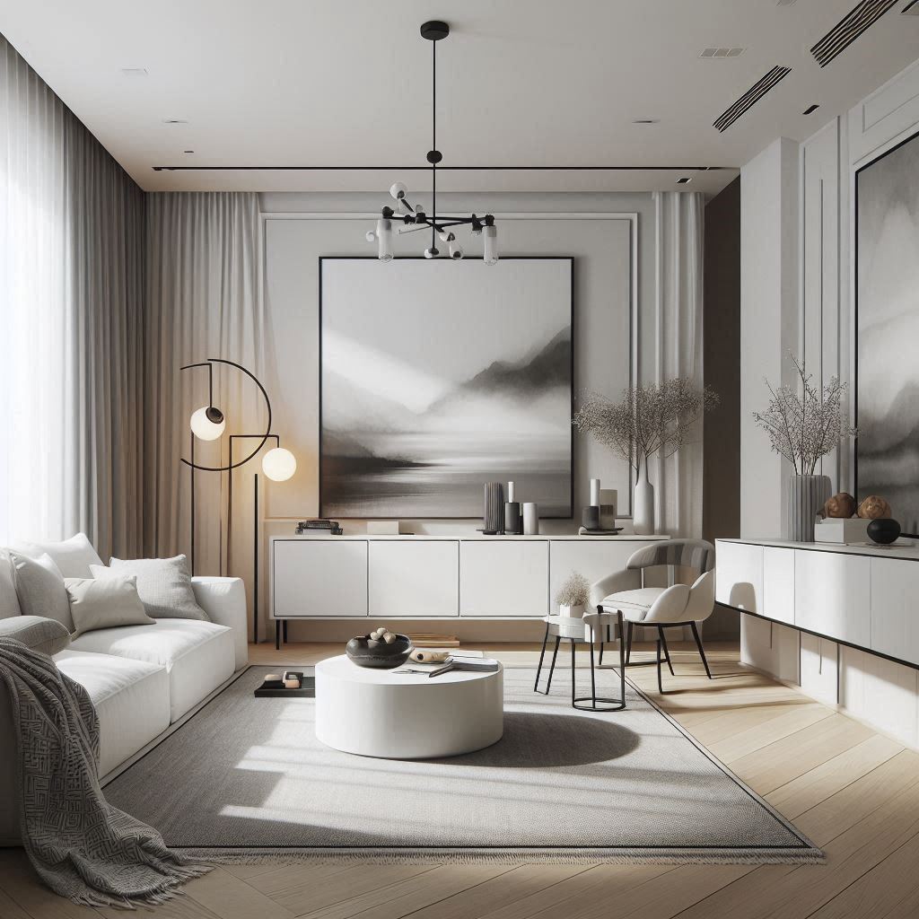 Calvin Klein Interior Design. Neutral Color Palette. whites, grays, and blacks.