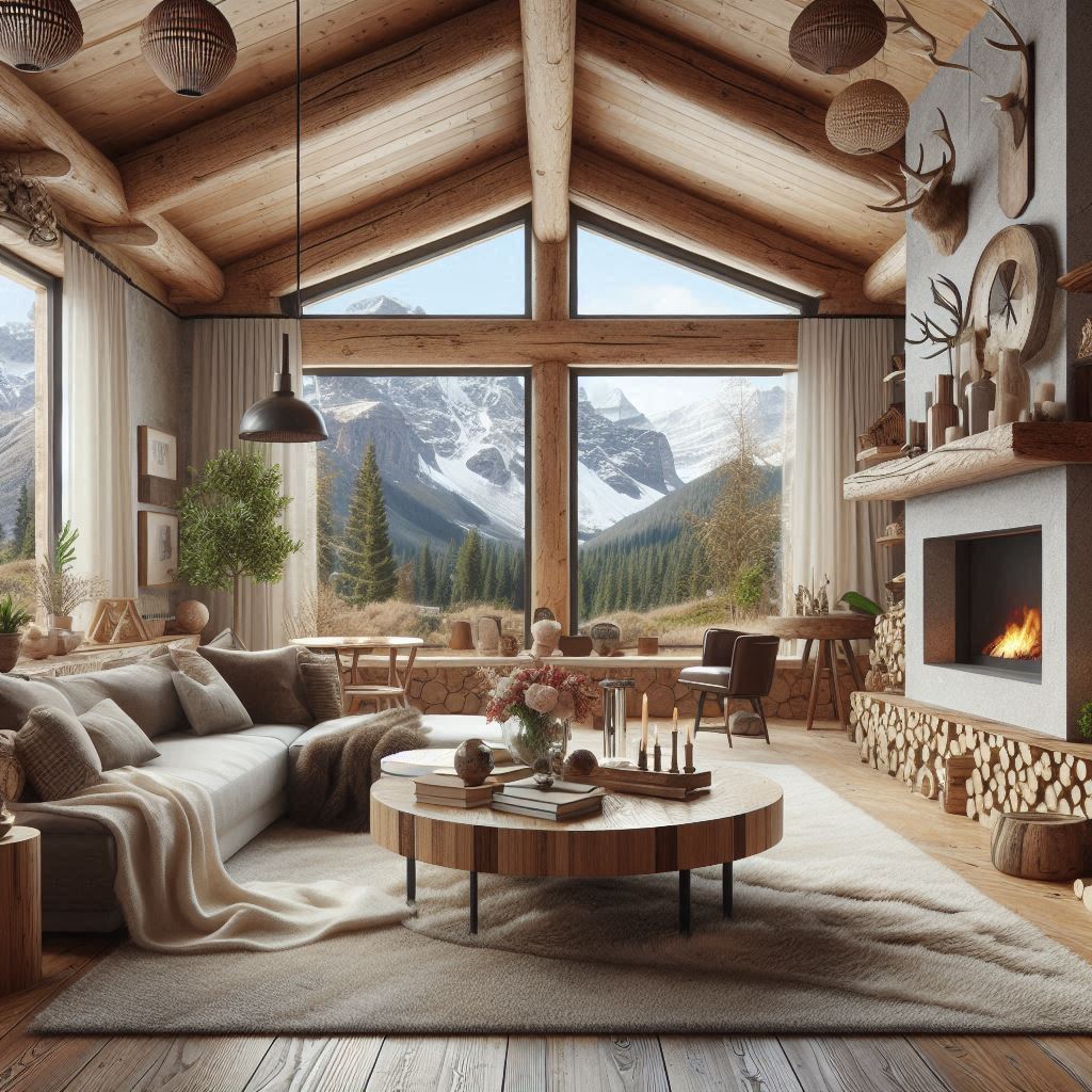 Mountain Home Interior Design. Natural Materials