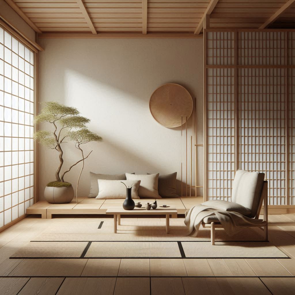 Zen Japanese Interior Design. simplicity. furniture with clean lines and minimal ornamentation