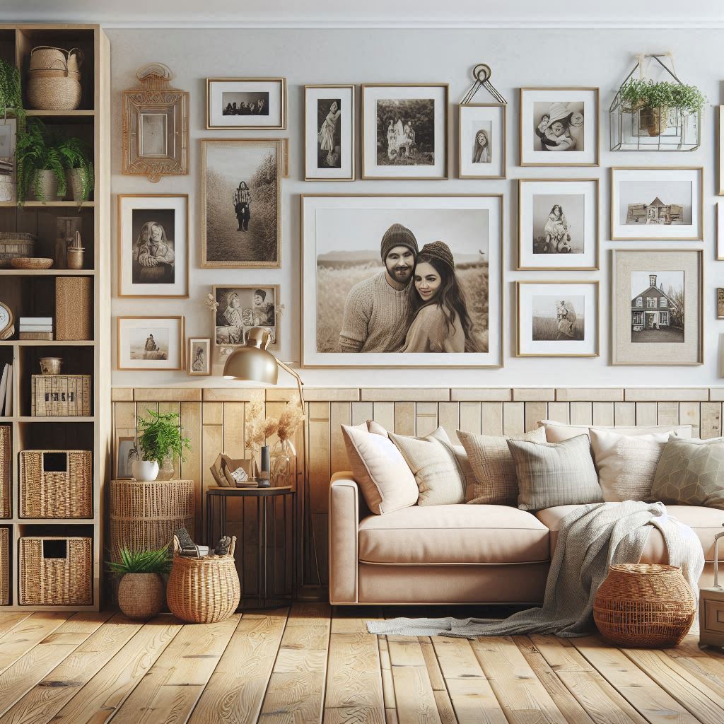 Deft Interior Design. side gallery wall of family photos to personalize the interior