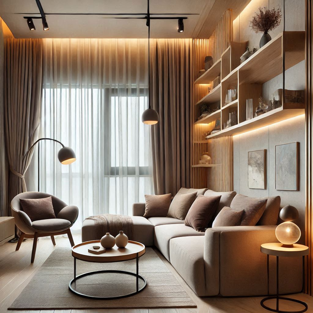 FFE Interior Design. in a small living room, you might choose a compact sofa with sleek lines that leaves space for easy movement. In a larger room, you can add a sectional sofa or larger chairs